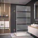 Glas Duschkabine mit Streifen Eckeinstieg AREA 3/209 Glas Duschkabine mit Streifen Eckeinstieg AREA 3/209