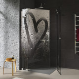 Duschkabine Glas Eckeinstieg mit Motiv HERZ 209 Duschkabine Glas Eckeinstieg mit Motiv HERZ 209