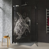 Duschkabine Glas Eckeinstieg mit Motiv SCHILDKRÖTE 209