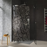 Duschkabine Glas Eckeinstieg mit Motiv SPA 1/209 Duschkabine Glas Eckeinstieg mit Motiv SPA 1/209