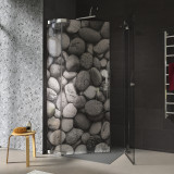 Duschkabine Glas Eckeinstieg mit Motiv STEINE 209