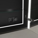 Aluminium Spiegelschrank mit Beleuchtung - Elbe 3/Schwarz Aluminium Spiegelschrank mit Beleuchtung - Elbe 3/Schwarz