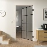 Glas-Pendeltür Industrielook schwarz FRAME 2 Satinato Glas-Pendeltür Industrielook schwarz FRAME 2 Satinato