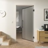 Satinierte Glaspendeltür mit schwarzem Rahmen FRAME 3 Satinato