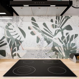 Küchenrückwand ESG Glas 6mm mit keramischen Farbdruck PALMEN 1