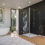 Glas Duschkabine Tür seitlich mit Dekor WASSER 3/210 Glas Duschkabine Tür seitlich mit Dekor WASSER 3/210