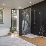 Glas Duschkabine Tür seitlich mit Motiv FISCHE 2/210