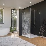 Glas Duschkabine Tür seitlich mit Motiv FISCHE 3/210