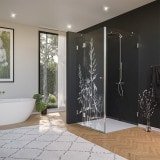 Glas Duschkabine Tür seitlich mit Motiv GRÄSER 210 Glas Duschkabine Tür seitlich mit Motiv GRÄSER 210