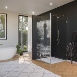 Glas Duschkabine Tür seitlich mit Motiv LEUCHTTURM 2/210