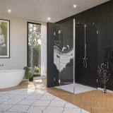 Glas Duschkabine Tür seitlich mit Motiv MEER 2/210