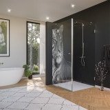 Glas Duschkabine Tür seitlich mit Motiv TIGER 210 Glas Duschkabine Tür seitlich mit Motiv TIGER 210