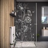 Duschkabine Glas Eckeinstieg BLUMEN 1/209 Duschkabine Glas Eckeinstieg BLUMEN 1/209