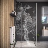 Duschkabine Glas Eckeinstieg mit Motiv DRACHE 209 Duschkabine Glas Eckeinstieg mit Motiv DRACHE 209