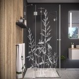 Duschkabine Glas Eckeinstieg mit Motiv GRÄSER 209 Duschkabine Glas Eckeinstieg mit Motiv GRÄSER 209
