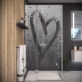 Duschkabine Glas Eckeinstieg mit Motiv HERZ 209 Duschkabine Glas Eckeinstieg mit Motiv HERZ 209