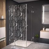 Duschkabine Glas Eckeinstieg mit Motiv SEEGRAS 209 Duschkabine Glas Eckeinstieg mit Motiv SEEGRAS 209