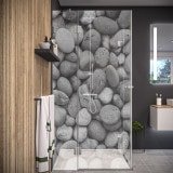 Duschkabine Glas Eckeinstieg mit Motiv STEINE 209 Duschkabine Glas Eckeinstieg mit Motiv STEINE 209