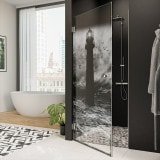 Dusche Glas Nischentür mit Motiv LEUCHTTURM 2/101 Dusche Glas Nischentür mit Motiv LEUCHTTURM 2/101