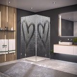 Duschkabine Glas Eckeinstieg mit Motiv HERZ 209 Duschkabine Glas Eckeinstieg mit Motiv HERZ 209