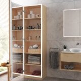 Bad Hochschrank auf Maß mit Beleuchtung verspiegelt BHS012L4 Bad Hochschrank auf Maß mit Beleuchtung verspiegelt BHS012L4