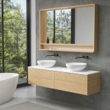 Spiegel mit Holzrahmen und Fach - Madera 9
