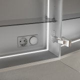 Aluminium Bad Spiegelschrank mit LED - Leine