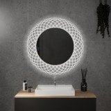 Runder LED Spiegel mit Glas-Rahmen Lisandra 1 Runder LED Spiegel mit Glas-Rahmen Lisandra 1