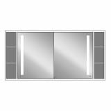 LED Spiegelschrank mit Schiebetüren und Regalen - Elde 2 LED Spiegelschrank mit Schiebetüren und Regalen - Elde 2
