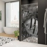 Duschkabinentür nach Maß mit Motiv FISCHE 2/101 Duschkabinentür nach Maß mit Motiv FISCHE 2/101
