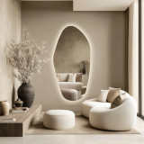 Wandspiegel organisch geformt Menhir 2 - nur Hintergrundbeleuchtung