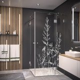 Duschkabine Glas Eckeinstieg mit Motiv GRÄSER 209 Duschkabine Glas Eckeinstieg mit Motiv GRÄSER 209