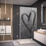 Duschkabine Glas Eckeinstieg mit Motiv HERZ 209 Duschkabine Glas Eckeinstieg mit Motiv HERZ 209