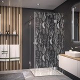 Duschkabine Glas Eckeinstieg mit Motiv SEEGRAS 209 Duschkabine Glas Eckeinstieg mit Motiv SEEGRAS 209