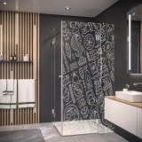 Duschkabine Glas Eckeinstieg mit Motiv SPA 1/209