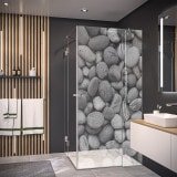Duschkabine Glas Eckeinstieg mit Motiv STEINE 209 Duschkabine Glas Eckeinstieg mit Motiv STEINE 209