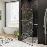 Dusche Nischentür Echtglas mit Motiv WASSER 4/101