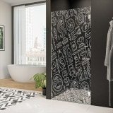 Dusche Glas Nischentür mit Dekor SPA 1/101 Dusche Glas Nischentür mit Dekor SPA 1/101
