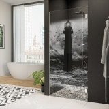 Dusche Glas Nischentür mit Motiv LEUCHTTURM 2/101 Dusche Glas Nischentür mit Motiv LEUCHTTURM 2/101