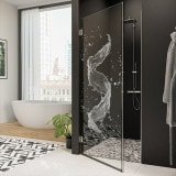 Dusche Nischentür nach Maß mit Motiv WASSER 3/101 Dusche Nischentür nach Maß mit Motiv WASSER 3/101