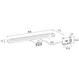 Badspiegel Leuchte LED PANDORA S4, 30,8 cm, 8W von Ebir