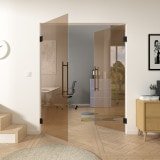 Doppel-Pendeltür aus Parsol Glas ESG 8mm Bronze Doppel-Pendeltür aus Parsol Glas ESG 8mm Bronze