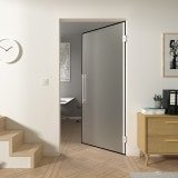 Satinierte Glaspendeltür mit schwarzem Rahmen FRAME 3 Satinato