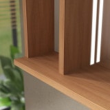 Beleuchteter Spiegel mit Holz-Rahmen und Fächern - Madera 7