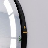 Runder LED Spiegel mit Riemen schwarz BIANCA 2R Runder LED Spiegel mit Riemen schwarz BIANCA 2R