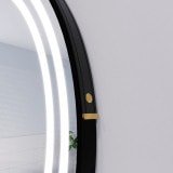 Runder LED Spiegel mit Riemen schwarz DIONE 2R Runder LED Spiegel mit Riemen schwarz DIONE 2R