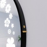 Runder LED Spiegel mit Riemen schwarz JULIET 2R Runder LED Spiegel mit Riemen schwarz JULIET 2R