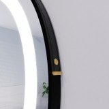 Runder LED Spiegel mit Riemen schwarz SATURN 2R Runder LED Spiegel mit Riemen schwarz SATURN 2R