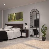 Spiegel mit Rund-Bogen Industrie-Design schwarz Teillack F648BTL Spiegel mit Rund-Bogen Industrie-Design schwarz Teillack F648BTL