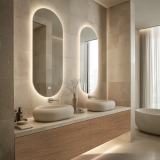 Badspiegel mit Rundbogen und Hintergrundbeleuchtung F609L4K